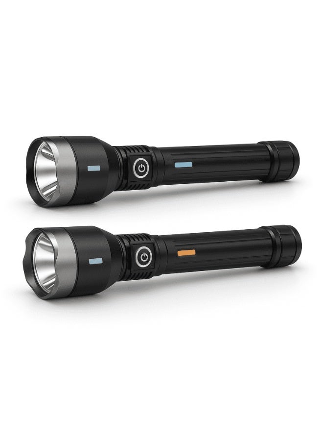 مصباح يدوي LED بعيد المدى قابل لإعادة الشحن مع منفذ شحن من نوع Type-C. - Image 3